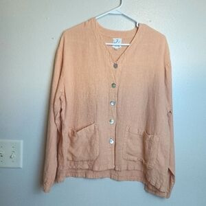 Via Vai by Pollero Linen Button Down Top Large